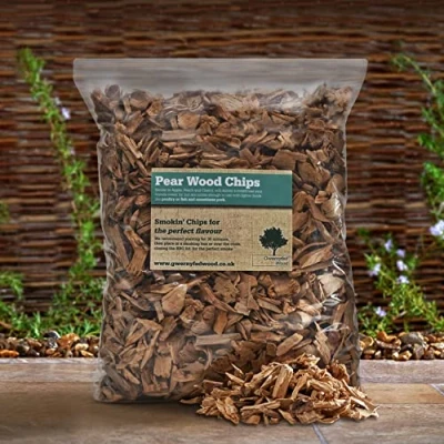 Image of Smoking/Smoker Wood Chips Jumbo 4.5 Litre Bag (24 Great Flavours 100% Natural Nothing Added) Smoking Food in a Smoker/BBQ Many from our own Woodland (Pear)