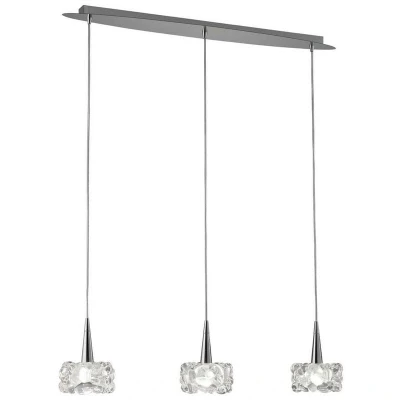 Image of O2 Ceiling Pendant 3 Light G9 Line Small, Polished Chrome