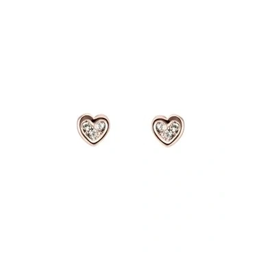 Image of Ted Baker Rose Gold Small Heart Earrings
