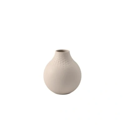 Image of Villeroy &amp; Boch Manufacture Collier Sand, Small vase Perle, 12 cm, Premium Porcelain, Beige