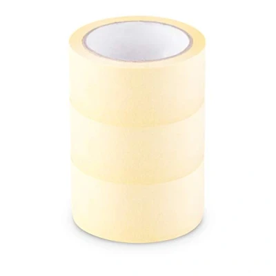 Image of Scley A0303 450148 Masking Tape Width 48 mm Length 33 m Pack of 3 Yellow Painter&#039;s for Painting Work Series 545