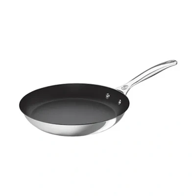 Image of Le Creuset 966002200 Signature Stainless Steel Shallow Non stick Frying Pan 20cm