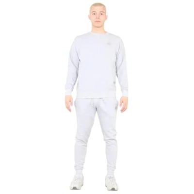 Image of Mens Tracksuit Set Full Fleece Crewneck Sweatshirt Jumper Joggers Jogging Bottoms (UK, Alpha, L, Regular, Grey)