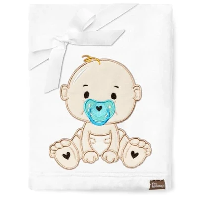 Image of Be Mammy Warm Children Baby Cosy Blanket Gift BE20 168 (White Boy)