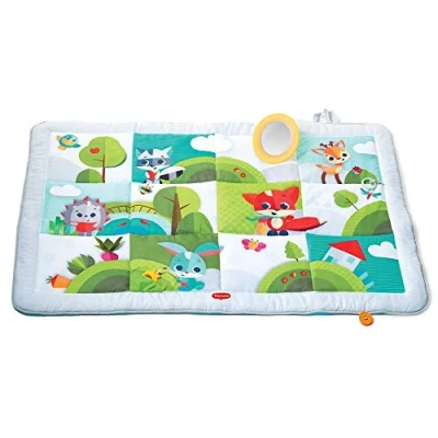 Image of Tiny Love Super Mat, Baby Play Foldable Extra Large Mat (150 x 100cm), 0+ Months, 9 Activities, Soft Tummy Time Mirror, Peek a Boo Activity, Easy Grasp Teether, Meadow Days