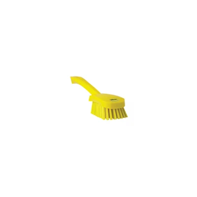 Image of Vikan 41927 Stiff Washing / Scrubbing Hand Brush, Short Handle, 270mm (Orange)