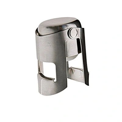 Image of BarCraft Champagne Stopper with Luxury Polished Finish, Stainless Steel, Silver