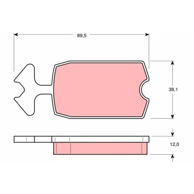 Image of 1M5434279A, 5441968, 5441971, 75516219, 75516220 Brake pad set TRW GDB127 not prepared for wear indicator CITROËN: 2CV Saloon