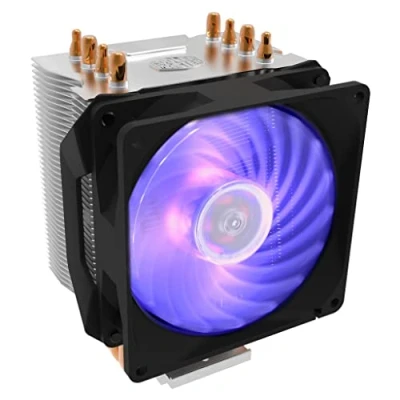 Image of Cooler Master Hyper H410R RGB CPU Air Low Profile Cooling System, Direct Contact Technology, 4 Copper Heat Pipes, Compact Aluminium Heatsink with 92mm PWM Fan AMD &amp; Intel Compatible