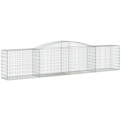 Image of vidaXL Arched Gabion Baskets 25 pcs 400x50x80/100 cm Galvanised Iron
