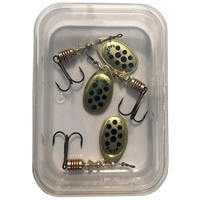 Image of Mepps Aglia Special Trout Fishing Spinner, OR POINTS NOIRS PAR 3, 1