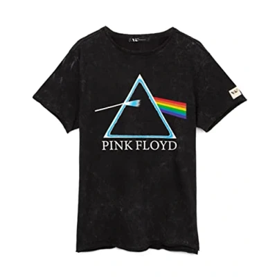 Image of PINK FLOYD Unisex T Shirt for Men and Women Black Acid Wash Band Tee Dark Side of The Moon Album Logo Music CD Merchandise Small