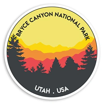 Image of 2 x 10cm Bryce Canyon National Park Vinyl Stickers USA America Sticker #20226 (10cm Wide)