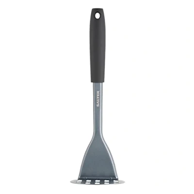 Image of Salter BW09476G Excellence Masher, Coated Stainless Steel, Soft Touch Ergonomic Handle, Kitchen Cooking Utensil, Long Lasting Quality, Easy Clean &amp; Non Stick, Durable, Metallic Grey