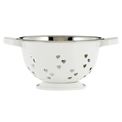 Image of Acense Stainless Steel Colander 24cm Coloured (Ivory)