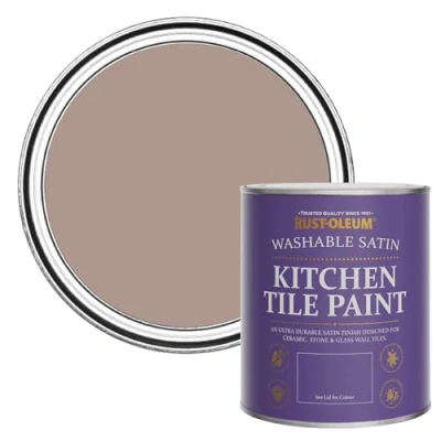 Image of Rust Oleum Pink water resistant Kitchen Tile Paint in Satin Finish Haversham 750ml