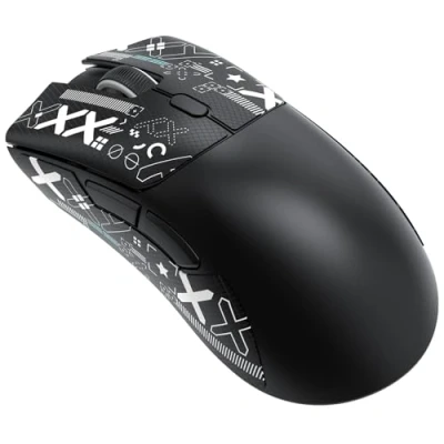 Image of ATTACK SHARK R1 SUPERLIGHT Mouse with Tape, PixArt PAW3311 Gaming Sensor, BT/2.4G Wireless/Wired Mouse, 6 Adjustable DPI up to 18000, 65 Hrs Battery, Office Mice for Win11/Xbox/PS/Mac (Black)