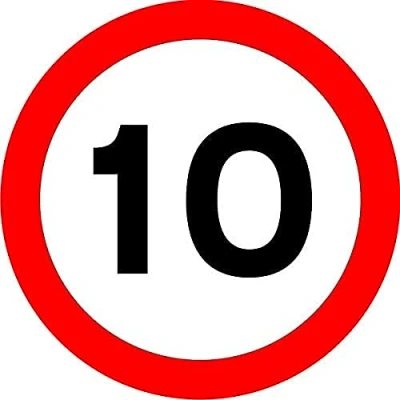 Image of Seco Maximum Speed 10mph Traffic Sign, 450mm x 3mm Aluminium Composite