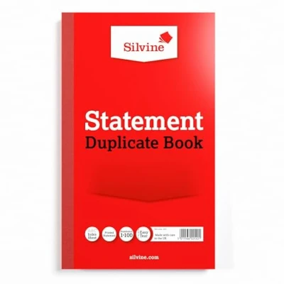 Image of Silvine Duplicate Statement Book Numbered 1 100 with index sheet (210 x 127mm)