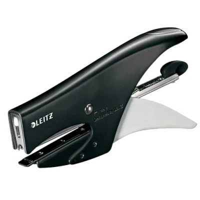 Image of Leitz Stapling Pliers, 15 Sheet Capacity, Ergonomic Metal Body, Includes Staples, WOW Range, 55472095 Black