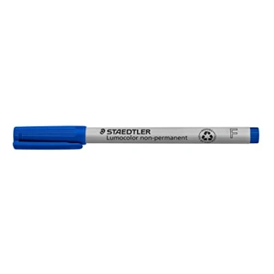 Image of STAEDTLER 316 3 Lumocolor Non Permanent Pen, Fine Line Width, 0.6mm Blue (Box of 10)