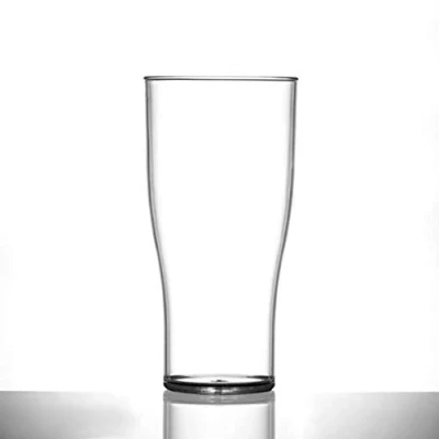 Image of Virtually Unbreakable Heavy Duty Polycarbonate Tulip Plastic Pint Glass, Pack of 6