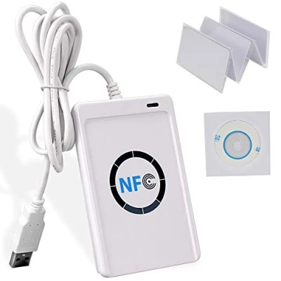 Image of Kadongli Memory Card Reader NFC ACR122U, RFID Writer, ISO14443 A/B, Mifare, FeliCa, 13.56MHz, USB, for Personal Computer, Software SDK Included