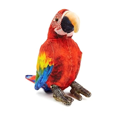 Image of Zappi Co Children&#039;s Realistic Soft Cuddly Plush Toy Animal Perfect Playtime Companions for Children with Lifelike Detail featured Tiktok (28cm Length) (Scarlet Macaw Parrot)