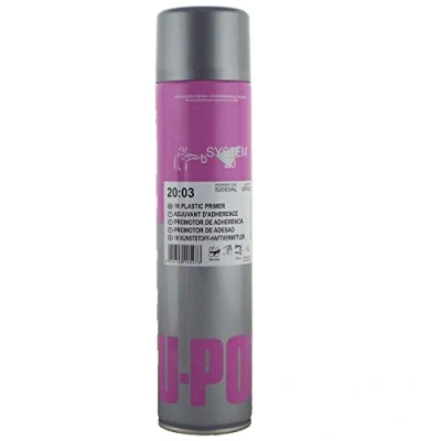 Image of U POL S2003/AL Transparent Fast Drying 1k Universal Plastic Primer 600ml Aerosol Easy To Apply Promotes Adhesion Of Paints/Adhesives/Sealants