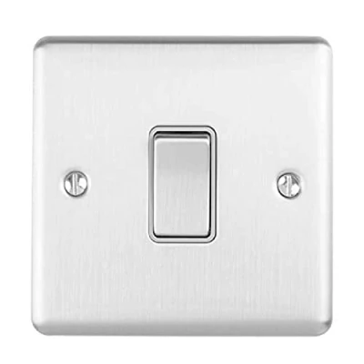 Image of Enhance Decorative intermedite Switch Satin Stainless Finish With Grey Trim