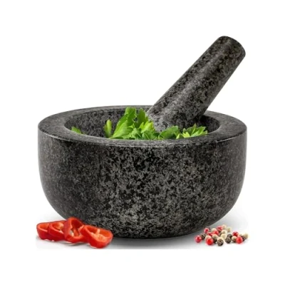 Image of Pestle and Mortar Set Premium Solid Natural Stone, Essential for Kitchen Essentials &amp; Culinary Creations Durable Elegant Design by Zuvo