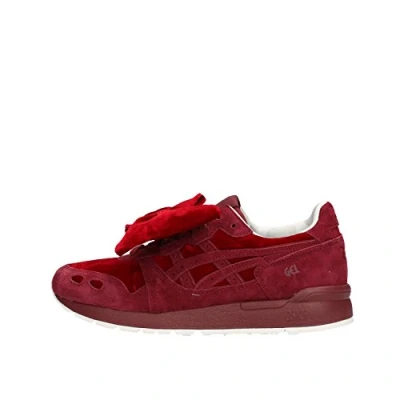 Image of Asics Gel Lyte Womens Burgundy Trainers Red Leather (archived) Size UK 3.5