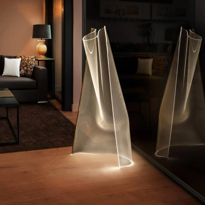 Image of Velos Led Integrated Floor Lamp Microprinted, Rose Gold 3000K 1564Lm