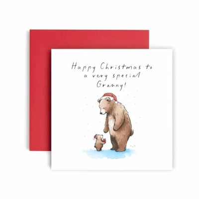Image of Huxters Special Granny Christmas card Bear from Grandchild for Her (Granny)