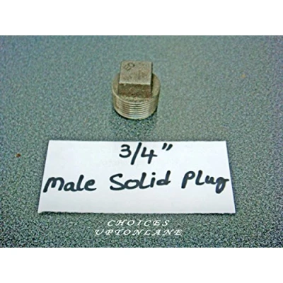 Image of AK BLACK MALLEABLE IRON FITTING **SOLID PLUG** MALE STOP END BSP IN VARIOUS SIZES (SOLID PLUG SIZE=3/4&quot;)