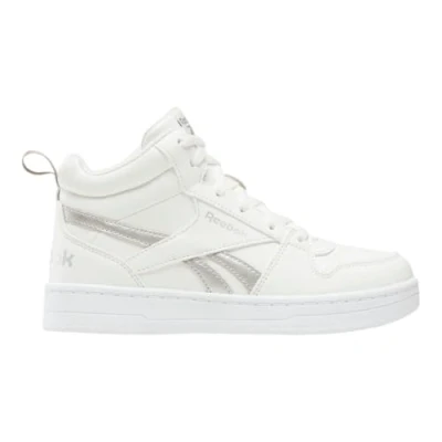 Image of Reebok Classic Royal Prime MID 2.0 Unisex Trainers for kids, Size: 6.5, Chalk/footwear white/flint grey metallic High quality imitation leather