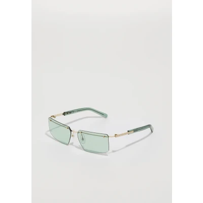 Image of GCDS Unisex GD0061 32N Sunglasses Metal Gold Green Squared Normal