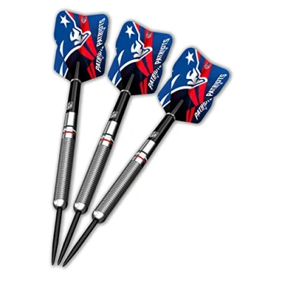 Image of Officially Licensed NFL New England Patriots Professional American Football Brass Steel Tip Darts (D1312)