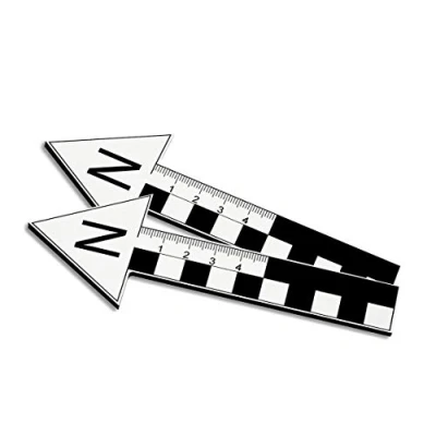 Image of G Photo Scale Twin Pack Dibond North Arrow 10cm Ruler 142mm Length