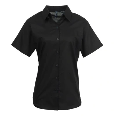 Image of Premier Women&#039;s Signature Oxford Short Sleeve Shirt Black 18