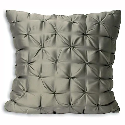 Image of Paoletti Limoges Quilted Faux Silk Feather Filled Cushion Grey One Size