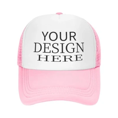 Image of KYZMZC Personalized Baseball Cap Custom Made hat. Design Your own Add Logo/Text/Photo. hat for Men and Women. Pink