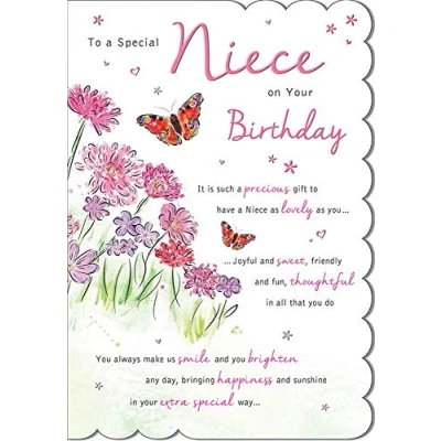 Image of Piccadilly Greetings Birthday Card Niece 9 X 6 Inches Regal Publishing
