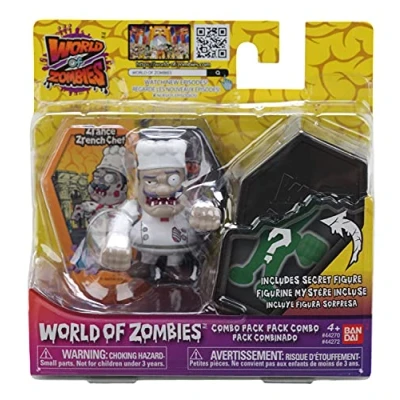 Image of World of Zombies 44272 Bandai Zrance Zrench Chef &amp; Mystery 2.5 Inch Figures (2 Pack), Multicolor