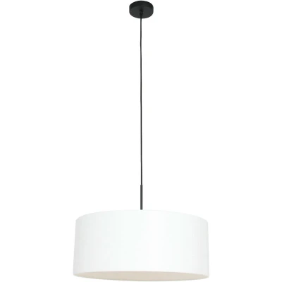 Image of Sparkled Light Cylindrical Pendant Ceiling Matt Black, White Hood