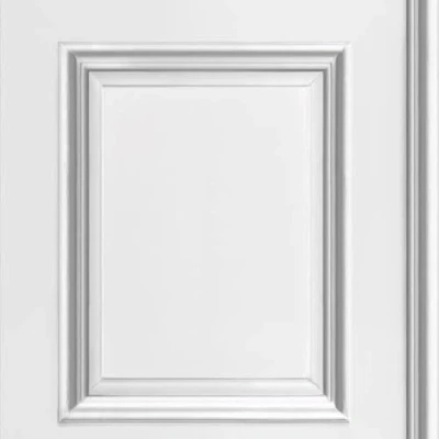 Image of Realistic Wood Panel Effect Wallpaper White Classic Traditional Living Room
