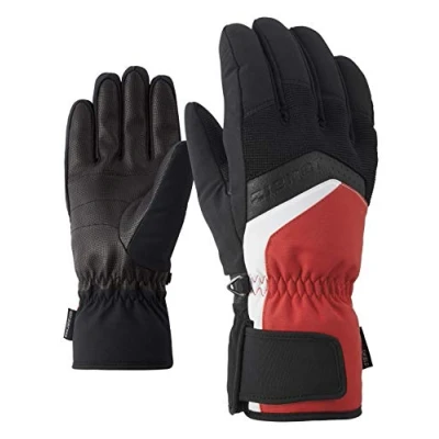 Image of Ziener Gabino Men&#039;s Alpine Ski Gloves Winter Sports Warm Breathable, Men, 801035, red pop, 7 (EU)
