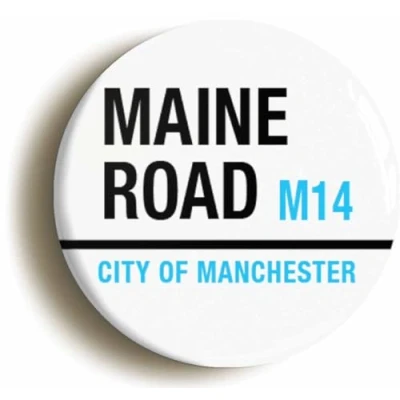 Image of Ozorath Maine Road City of Manchester M14 Button Badge (1inch / 25mm diameter)