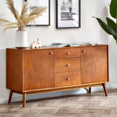 Image of Julian Bowen Lowry Large Sideboard, Wood, Cherry Ash, 76 x 150 x45cm