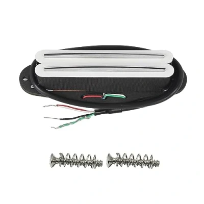 Image of FLEOR Alnico 5 Hot Rail Humbucker Single Coil Sized Pickup 9 10K White Fit ST SQ TL Guitar